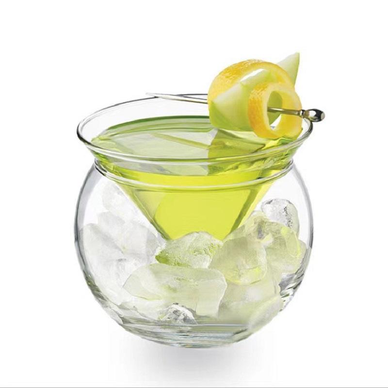 150ml Elegant Sophisticated Wholesale Ball Base Martini Chiller Cocktail Glasses Set Caviar Server Bowl Cool Cup Barware