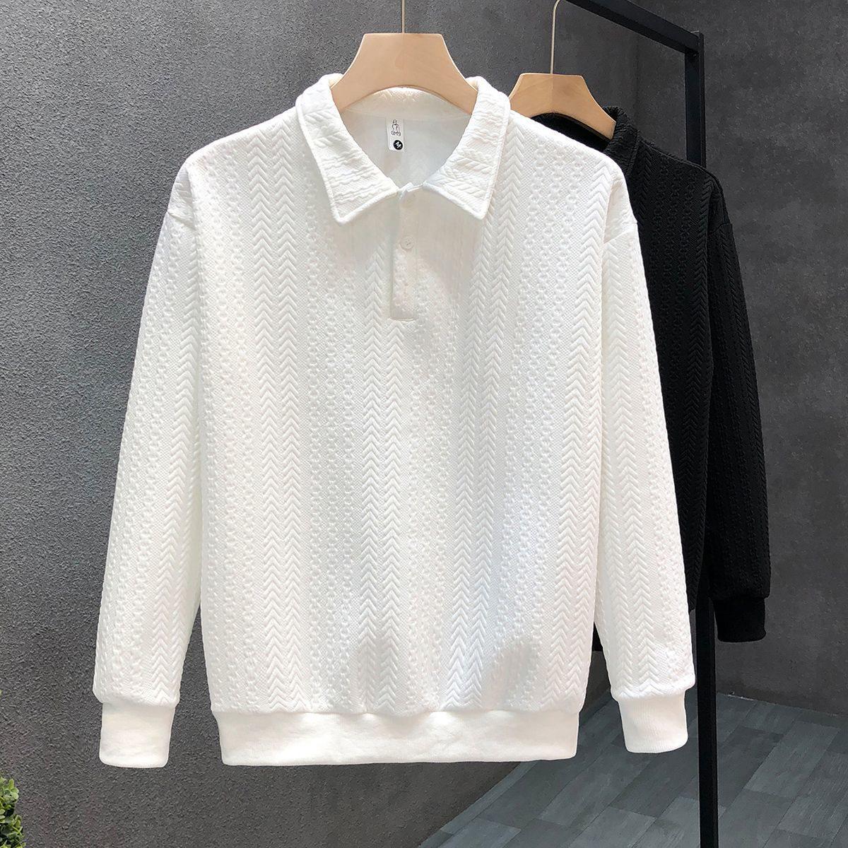 

Men s Trendy White Velvet-Lined Sweatshirt for Autumn/Winter XL (130-145 Jin)
