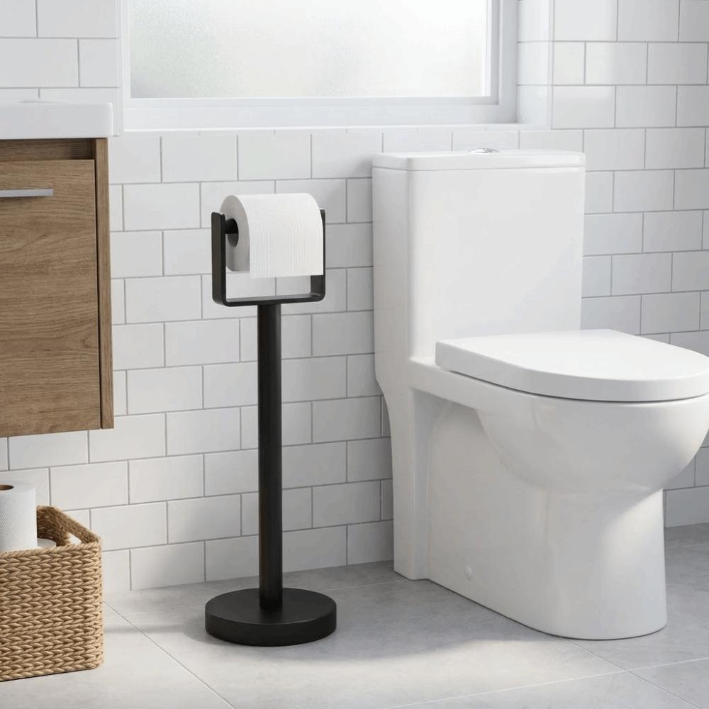 Heavy Base Bathroom Tissue Holder Stainless Steel Free Standing Tissue Dispenser Bathroom