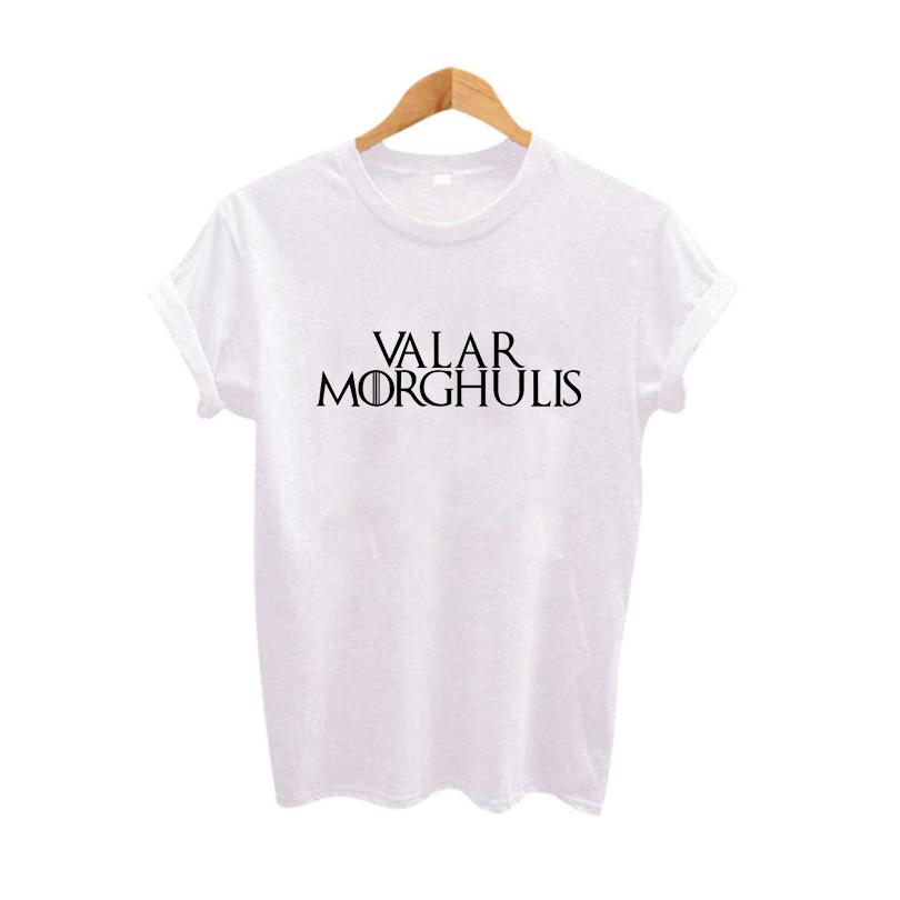 Came Of Thrones TV Show T-Shirt Summer Funny Women Letters Printing Tshirts Harajuku Valar Morghulis T Shirt Oversized Tees Tops