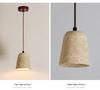 Yellow Travertine Stone Pendant Lamp: Japanese Wabi-Sabi Style for Bedroom or Restaurant