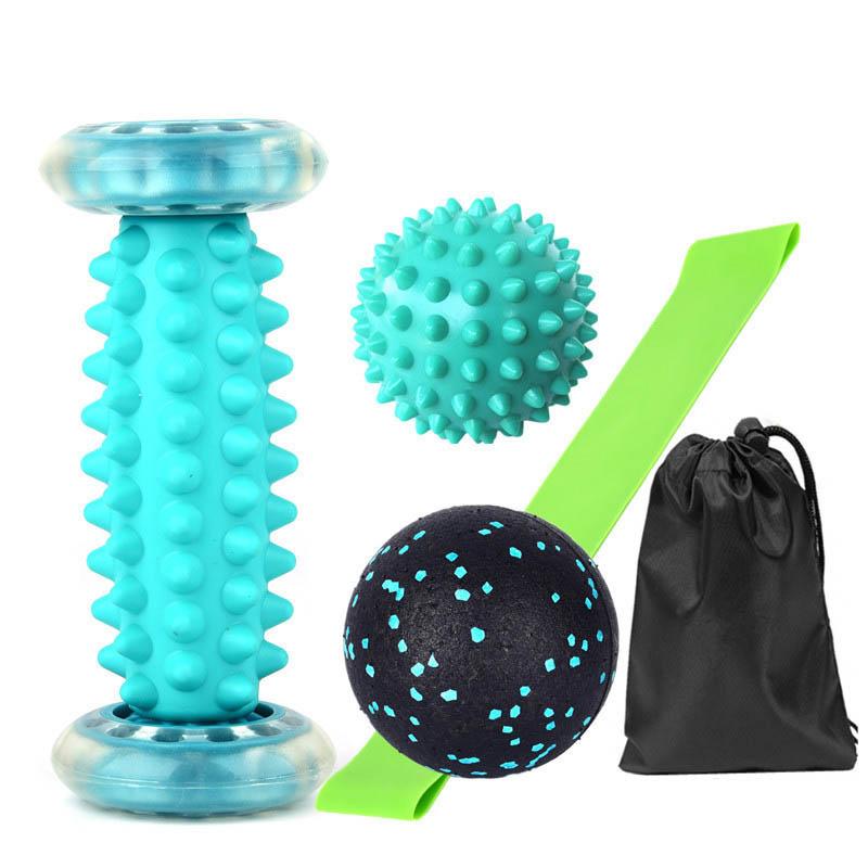 Durable And Safe Foot Massage Roller And Spiky Ball Fitness Band Therapy Set Manual Tools For Plantar Fasciitis Heel Foot Arch Pain Trigger Point