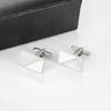 Rectangular Twill Smooth Metal Cufflinks Men's Business Shirts
