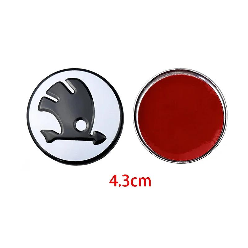 XOWS7 Aluminum Alloy 43mm Car Steering Wheel Emblem for Skoda Fabia Karoq Kodiaq Yeti Rapid Spaceback Octavia A5 RS Superb Stickers