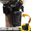 LayLax Compact Dump Pouch, Black, Foldable, Roll-Up, Lightweight, with Belt Clip and Drop Protection, Patch Base