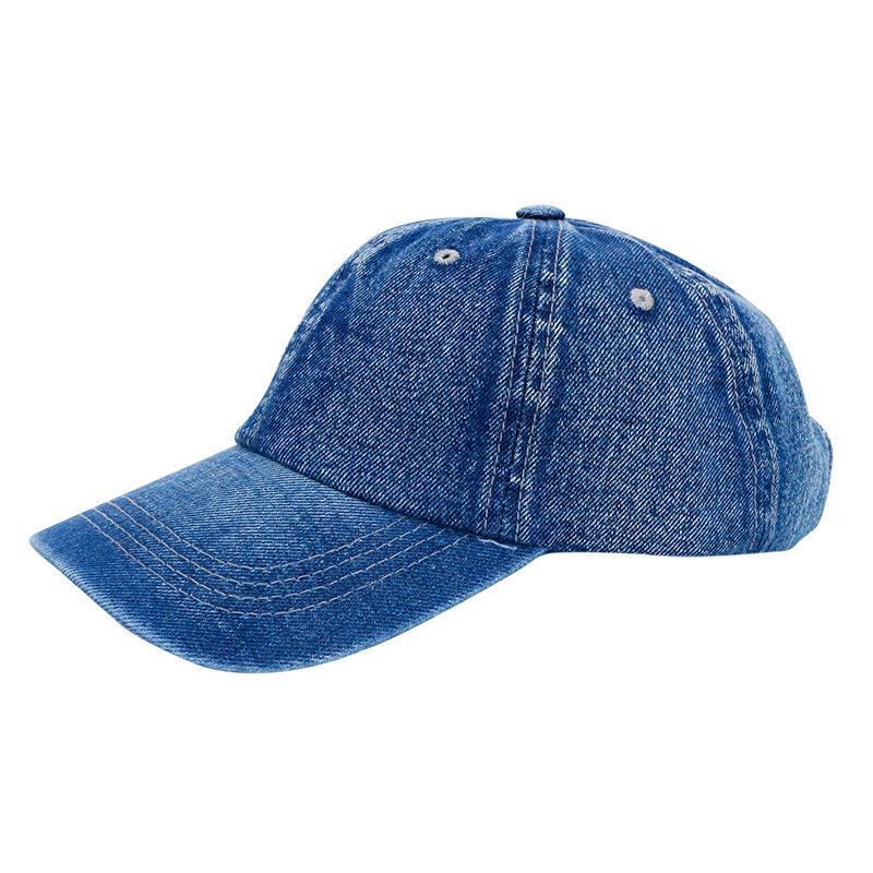New denim baseball cap light plate pure cotton washed cap women's versatile face small sunscreen visor