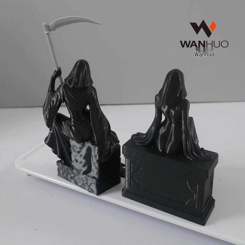 3D Printed Gothic Female Grim Reaper Desktop Ornament
