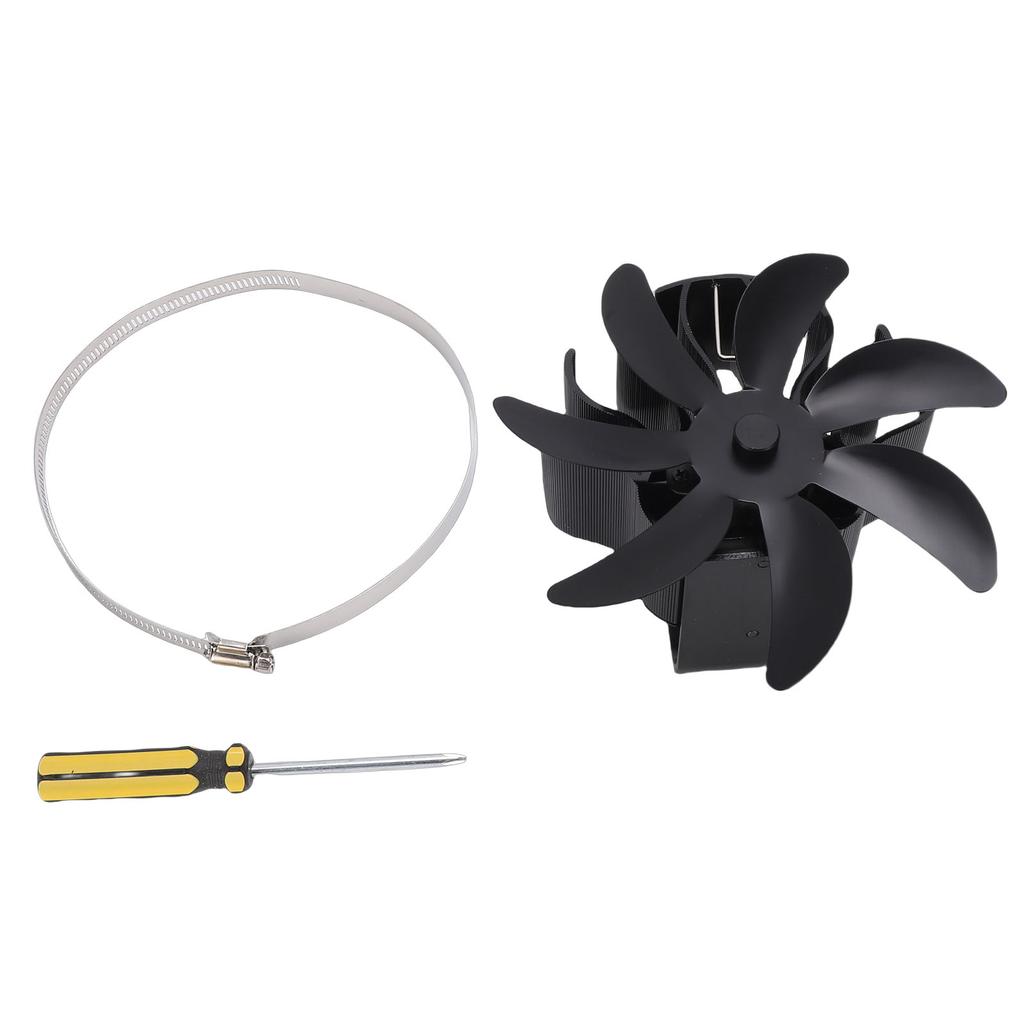 Wood Stove Fan for Magnet Pipe Non Electric Heat Powered Aluminum Alloy Burning Fireplace Gas Burner Thermal Fan
