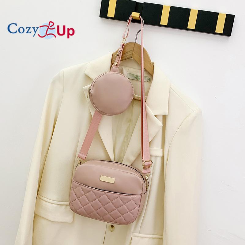 Cozy Up Xiaoxiangfeng Two-piece Travel Crossbody Diamond Grid Bag