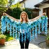 Hanging Design Artificial Wisteria Flower Vine Cherry Flower Faux Flower Vine  Wedding Decoration