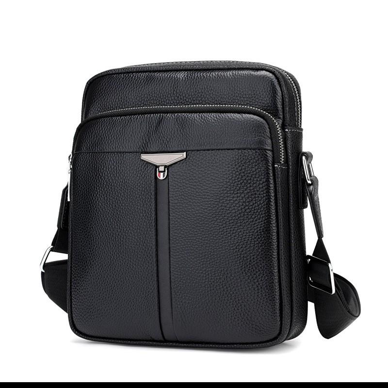 Genuine Leather Men's Bag Men's Single-shoulder Bag Multi-layer Large-capacity Crossbody Bag Crossbody Backpack Single Backpack