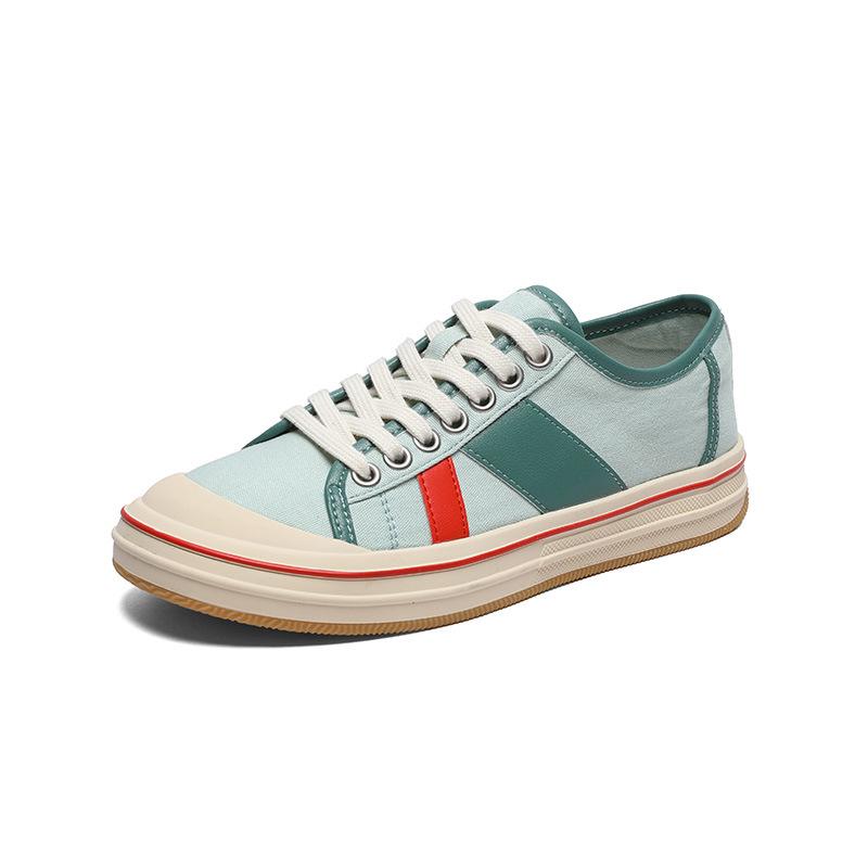 

Ретро цветовая гамма парусиновые туфли женские весна и лето 2025 тонкие легкие дышащие маленькие белые туфли повседневные универсальные спортивные туфли 40 зелёный