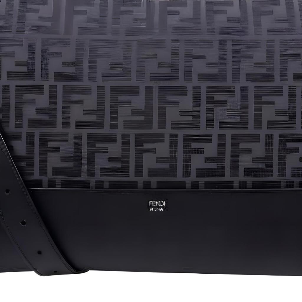 Fendi Letter Print Patchwork Leather Clutch Small Men Clutch Black 7N0144-ARK1-F1IKJ