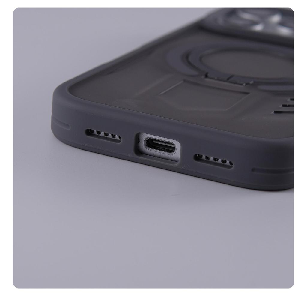 iPhone 17 Pro Max Magnetic Ring Stand Case with Skin-Feel Cover