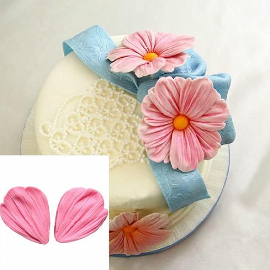 1 Paar rosa 3D-Gänseblümchen-Blütenblätter, Fondant-Kuchenform, Dekoration, Schokoladenformen
