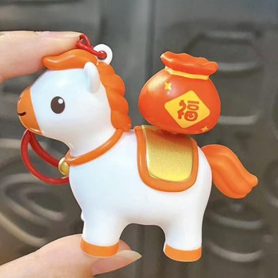 Yousheng Portable Keychain Rotating Horse Design Key Ring Compact Size Horse Charm Miniature Decompression Toy