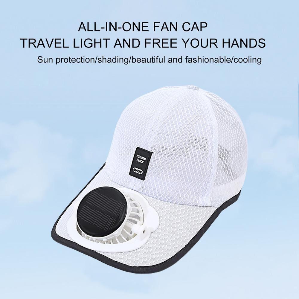 Mesh Summer Fan Sunhat Solar Solar Charging Fan Cap Duck Tongue Hat Fishing Hats  Male