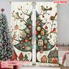 2pcs 2D Flat Printing Merry Christmas Popular Curtains Christmas Town 100% Polyester Without Electricity Festive Wall Decor Use