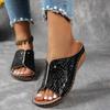Fashion Women Wedges Slippers New Summer Crocodile Print Platform Sandals Female  Leather Non Slip Beach Slippers Plus Size Slides Women