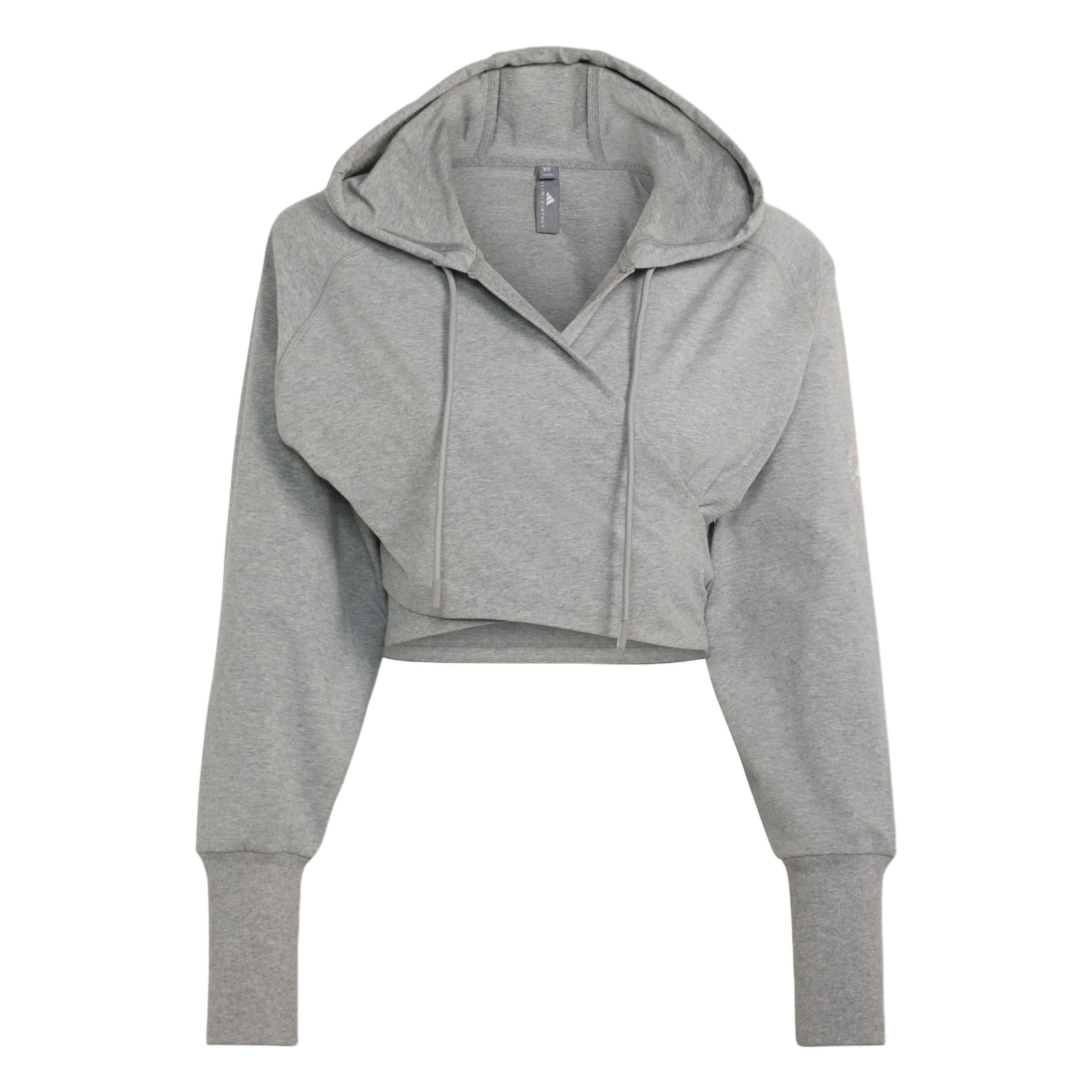 Adidas Stella McCartney Wrap Short Hooded Knit Loose Sports Jacket Women Jackets KV6932