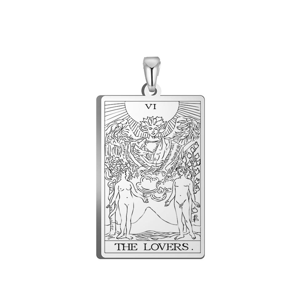 Dawapara The Major Arcana Tarot Cards Vintage Amulet Pendant for Necklaces Accessories Wholesale Stainless Steel