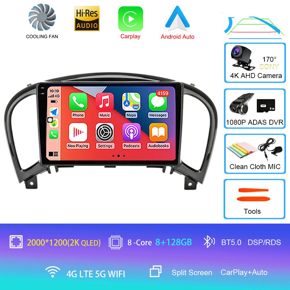 Android 14 Video Player Carplay Auto For Nissan Juke YF15 2010 - 2014 Multimedia Car Radio WIFi+4G DSP 2 DIN Touch Screen