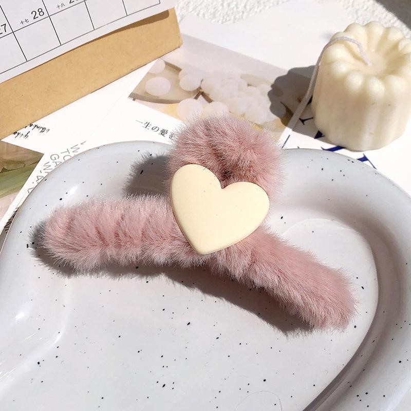 Korean Style Plush Bow Hair Clip with Tassel - Autumn/Winter Women's Hair Accessory