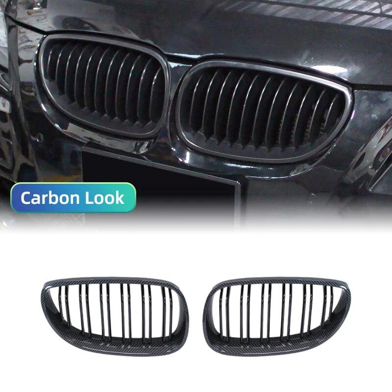 Car Front Bumper Grille Kidney Racing Grill Grilles For BMW E60 E61 5 Series 2003-2009 Gloss Black Auto New Double Slat