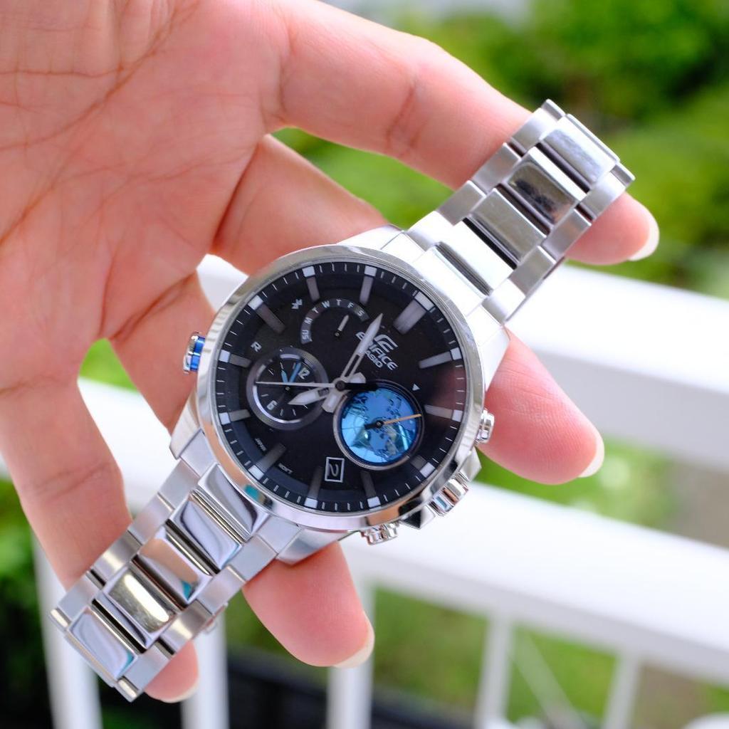 Used Operating CASIO EDIFICE EQB-600D Men's Watch Solar Beautiful Condition