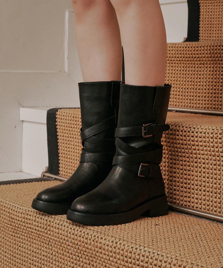 Elizabeth Stuart Biker Buckle Boots Ebal157724