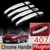 For Peugeot 407 Chrome Handle Covers Trim Set for Coupe 407SW 2004-2010 Car Accessories Stickers Car Styling 2005 2006 2008 2009