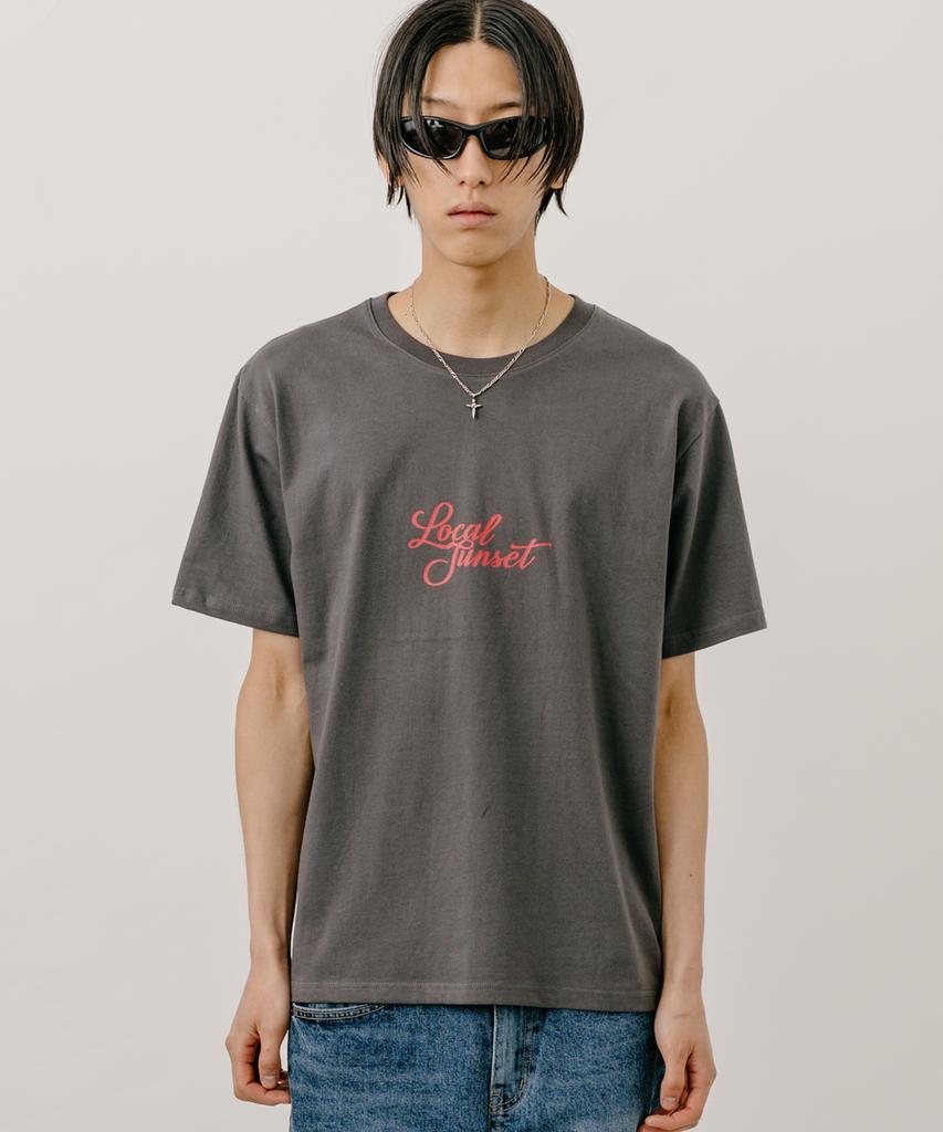 VASTIC Palm Tree Sunset T-Shirt_Charcoal