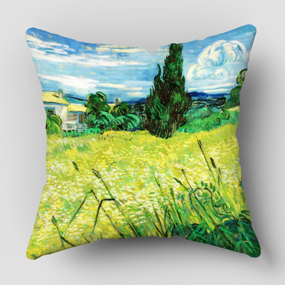 Van Gogh Oil Painting Print Collection Decorative Pattern Home Pillowcase Square Office Decor Cushion Cover pillow cases