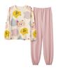 MowaLef Cotton Pajamas for Spring and Lightweight and Long Long Crew Cute Loungewear Pink Women's 100% Summer, Relaxing, Sleeves, Pants, Soft, Neck,