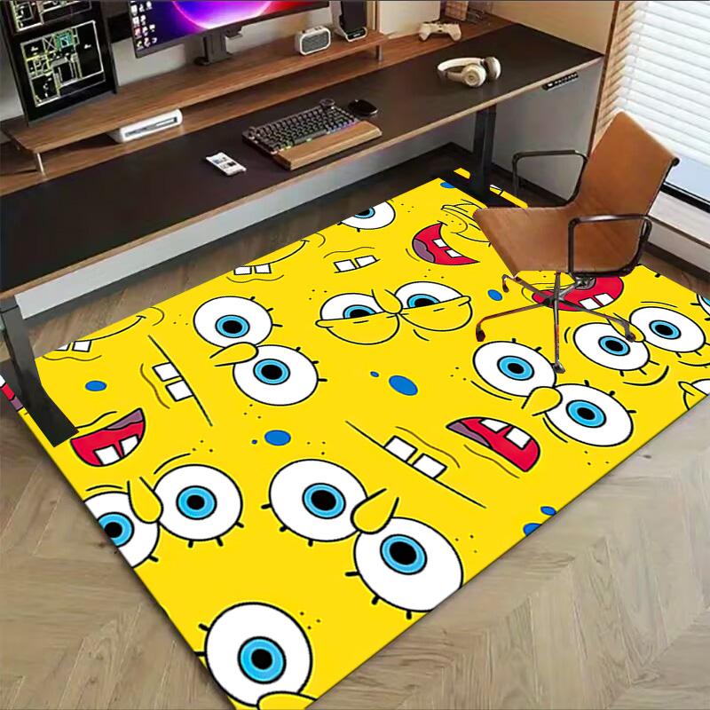 1pc Spongebob Squarepants Carpet for Playroom Bedroom Living Room Sofa Home Decor,kids Game Area Rug Non-slip Floor Mat Y7295