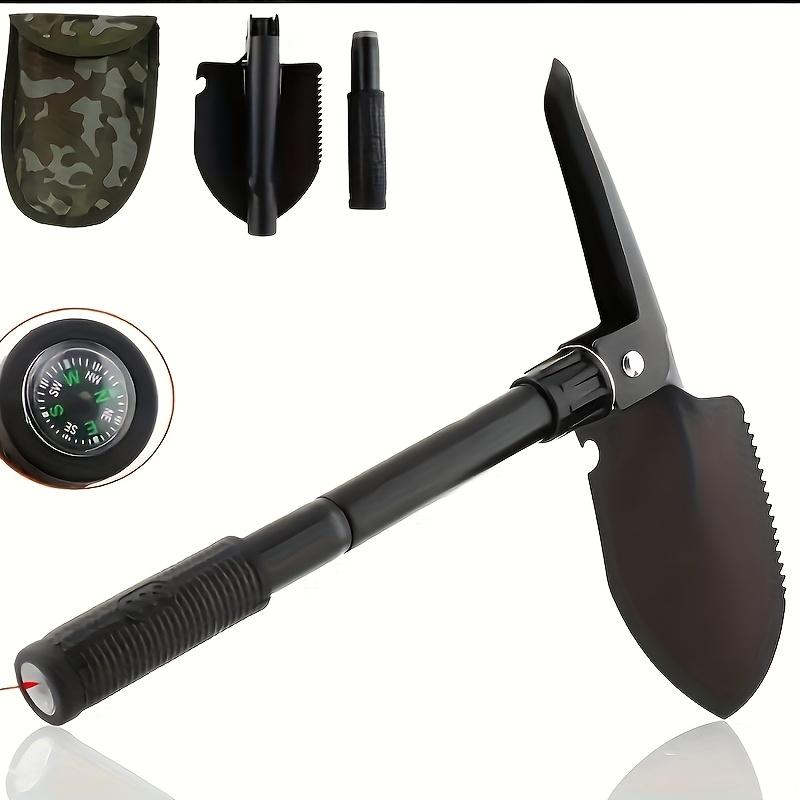 

1 шт. 7-в-1 железная складная лопата для выживания с компасом, многофункциональный инструмент для кемпинга и походов на открытом воздухе, незаменимый инструмент ко Дню Труда, без кремневого/магниевого стержня 1pc
