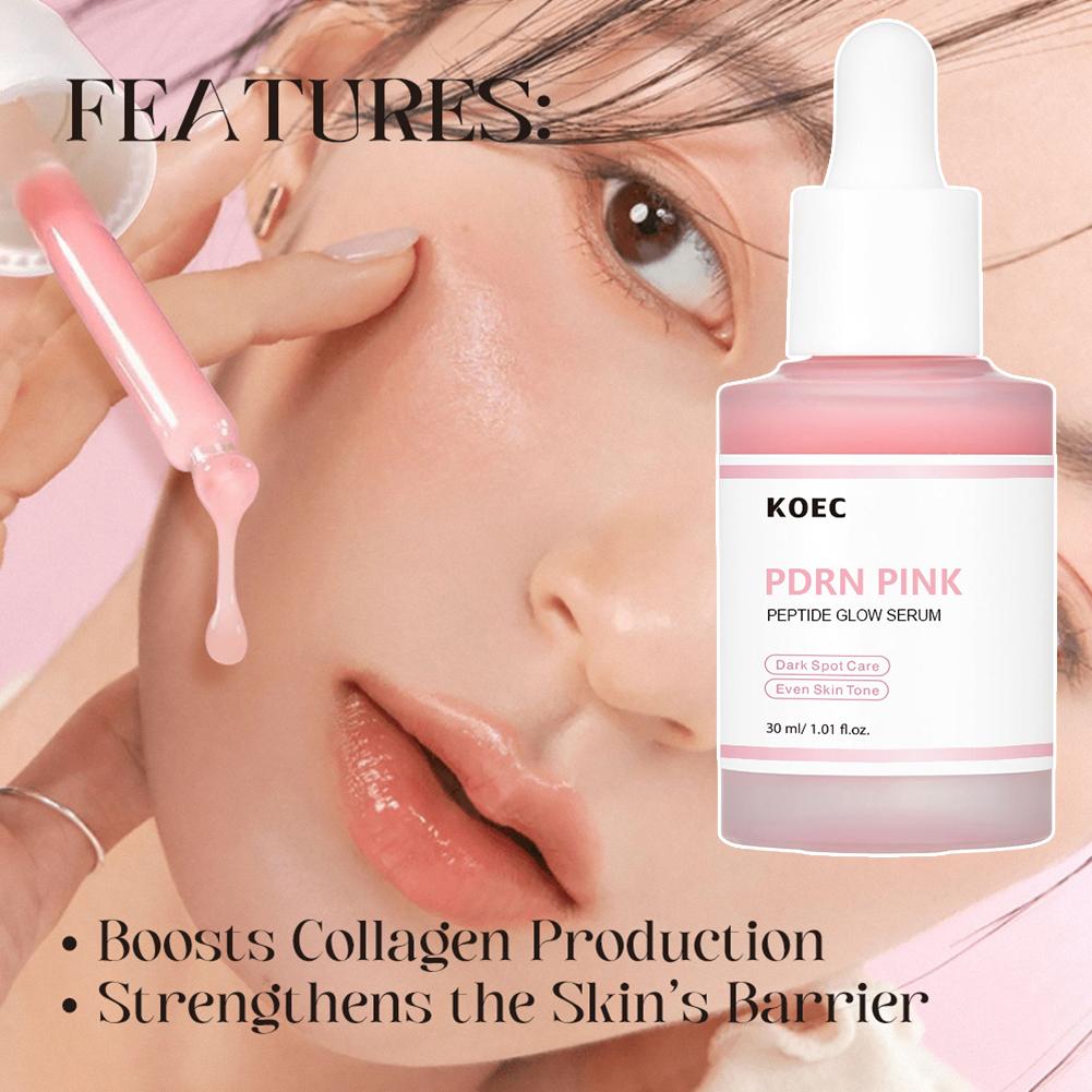 30ml PDRN Pink Peptide Serum Pink Glow Serum Remove Skin Darkness Hydrating Brightening Moisturizing Firming Korean Skincare
