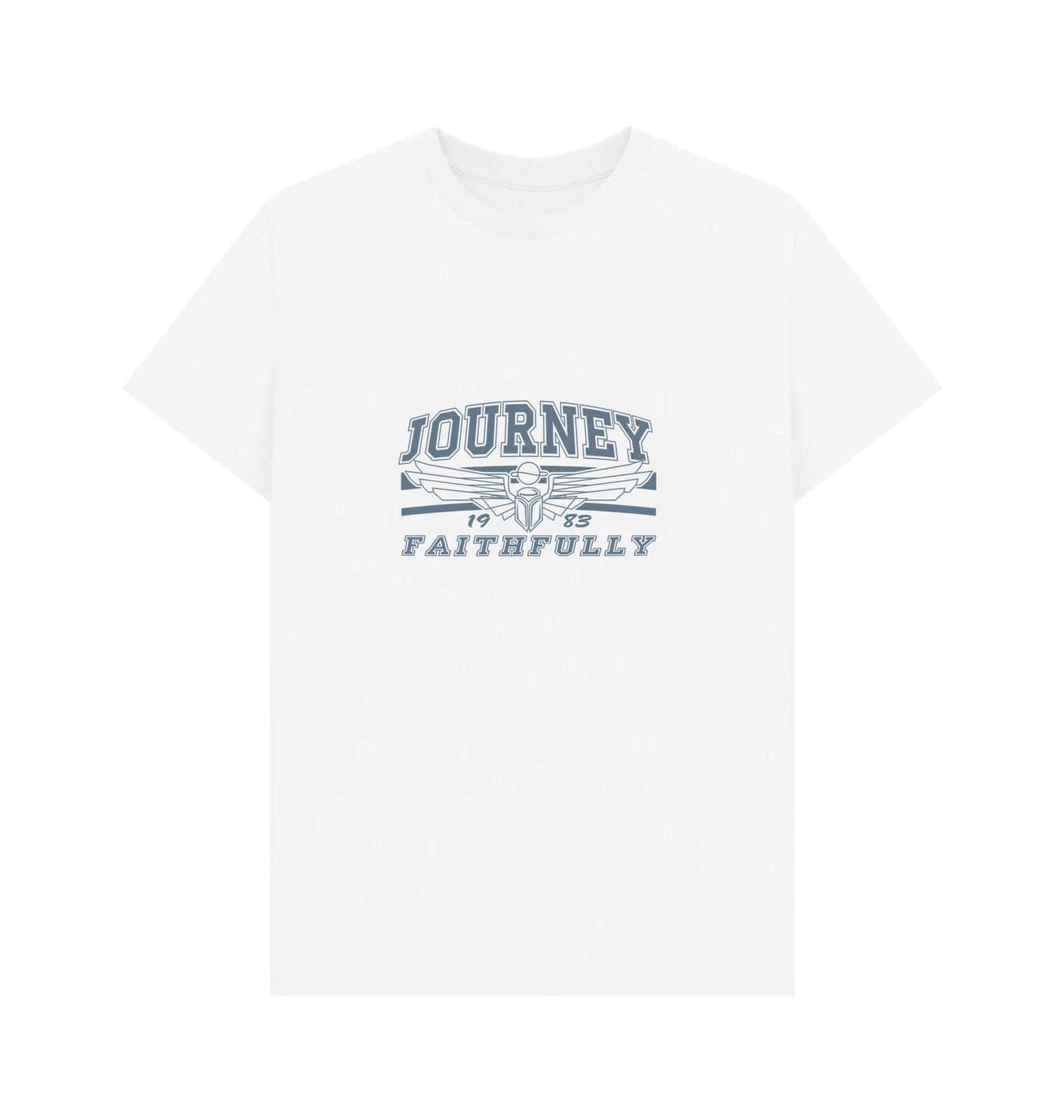 PREMIUM OFFICIAL Journey Journey Rock Band Faithfully Graphic White T-Shirt S
