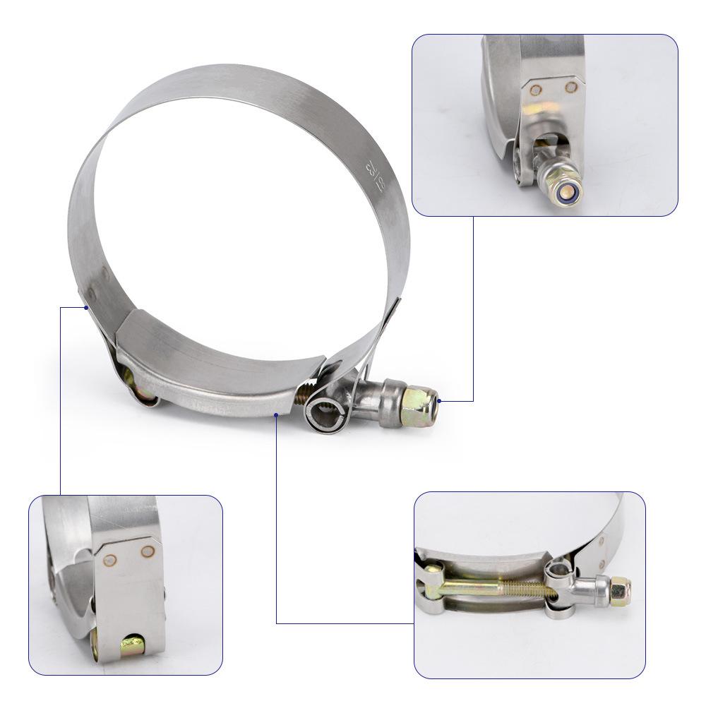 2.75 Inch Stainless Steel 304T Exhaust Pipe Clamp for Silicone Turbo Hoses (73-81) - Two-Pack