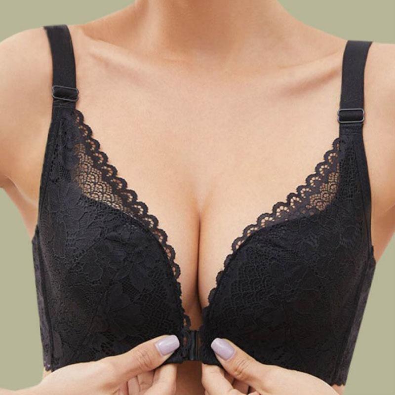 Sexy Front Closure Bra Plus Size Lace Women's Underwear Thin Cup Wireless Lingerie Femme Push Up Bras