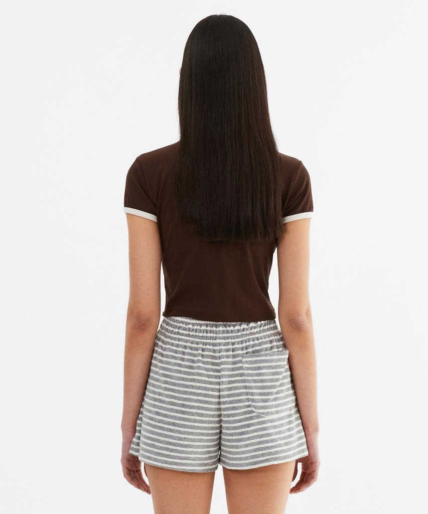 Minasu Mns Span Crop T Shirt_Brown