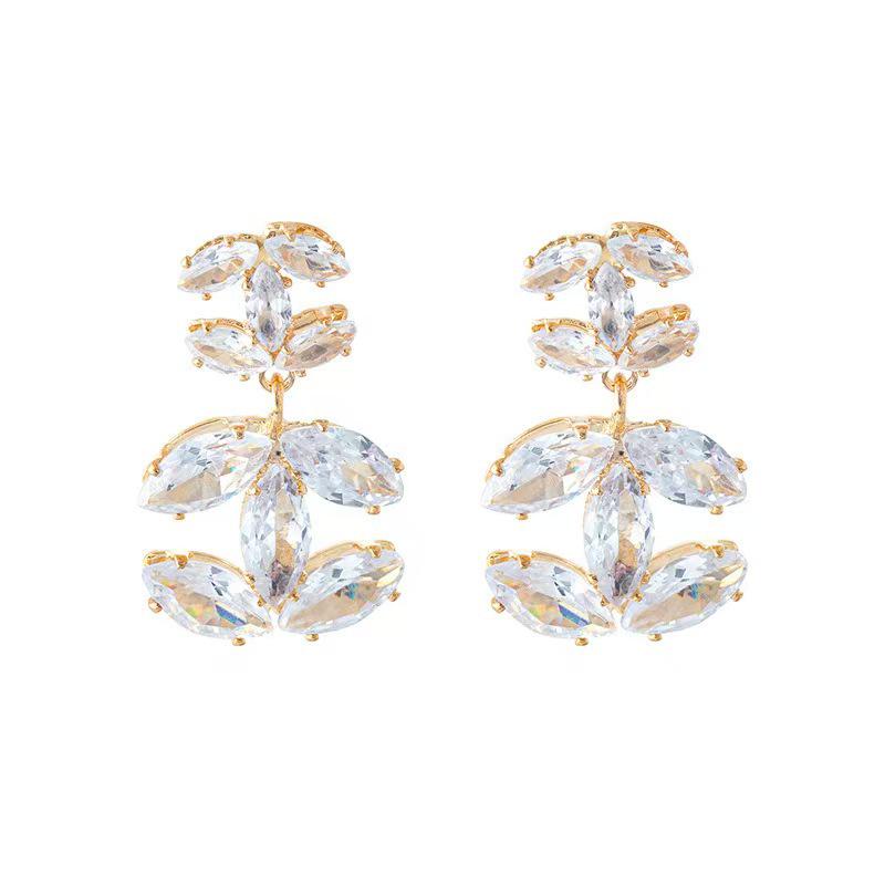 Elegant Light Luxury Zircon Earrings - Shiny, Versatile, Fashionable Jewelry for Women