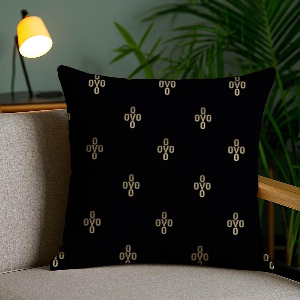 Luxury Drake O-O-Ovo O-Owls Cushion Cover Plush Fabric Soft Double-Sided Printed Sofa Pillow Case Colorfast Home Decor Gift