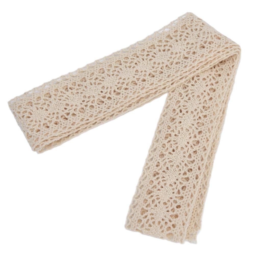 1pcs Beige Cotton Lace Trim 1.6in Wide DIY Sewing Lace Elegant Crochet Lace Ribbon For Decoration