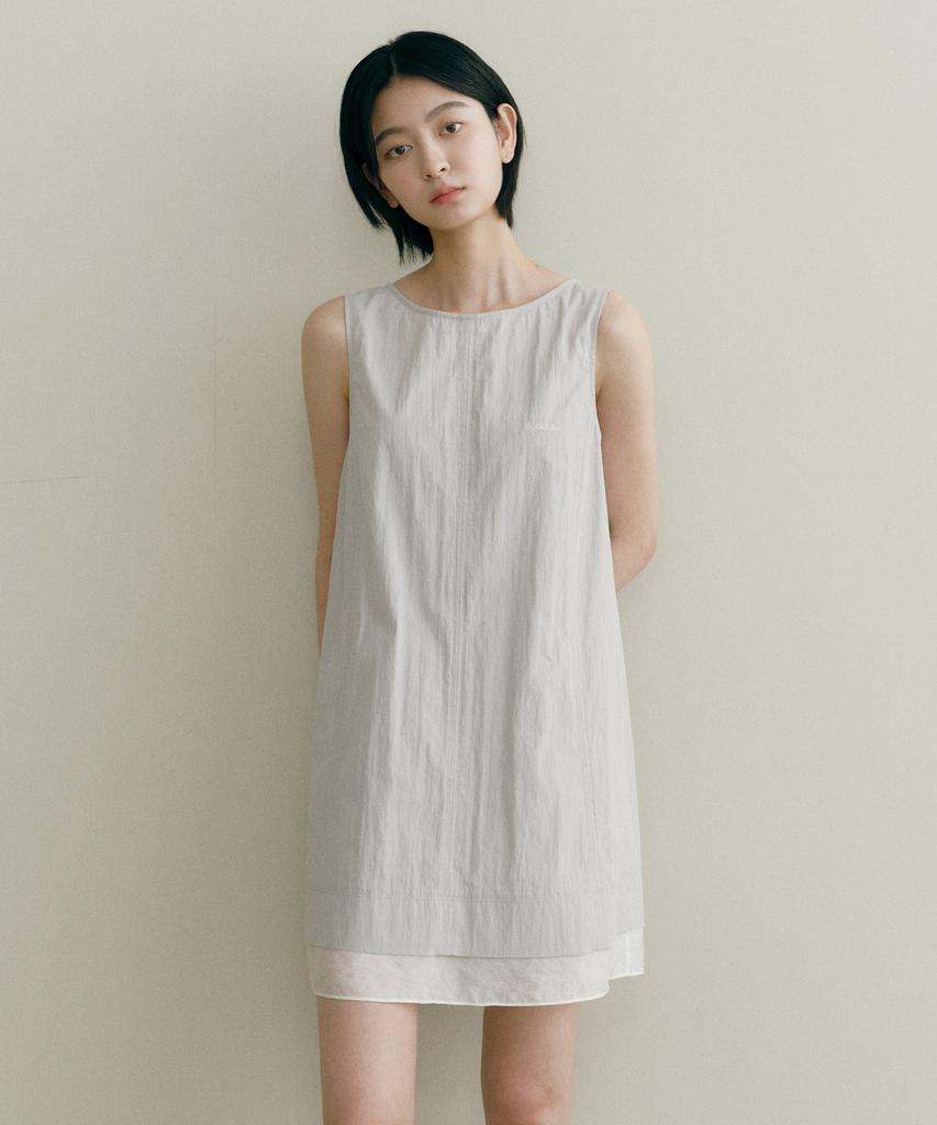 Ost Kaka Color Block Sleeveless Mini Dress Light Gray