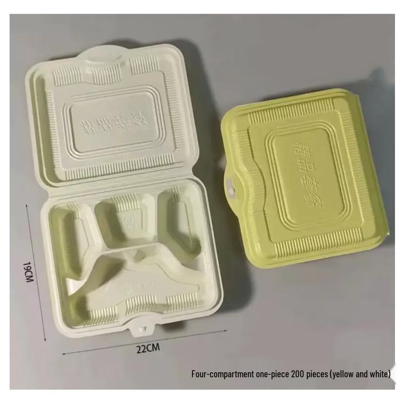 Zebian Disposable Thickened 4-Compartment Takeaway Meal Boxes