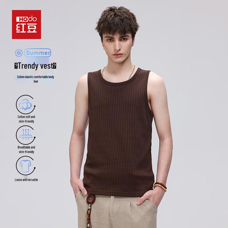 Hodo Men s Solid Round Neck Sleeveless T-Shirt XL