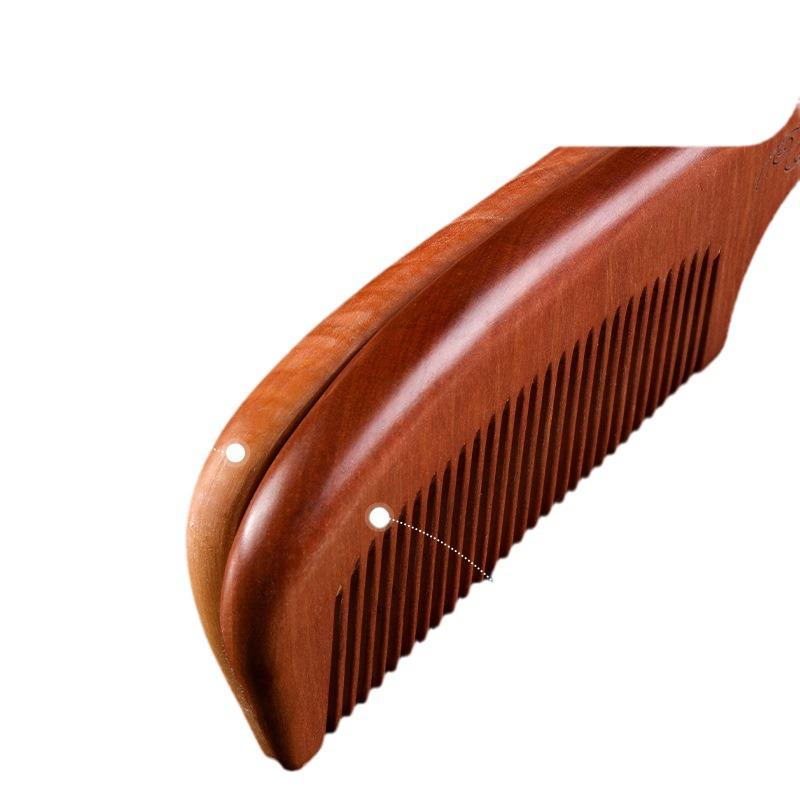 Natural Anti-Static Peach Wood Comb for Men & Women’s Long Hair with Buffalo Horn