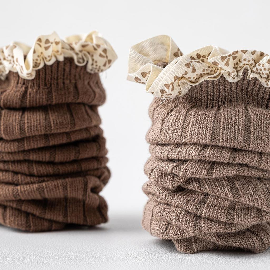 Warme Baby Baumwollsocken Frühling Herbst Rüschen Kniestrümpfe Prinzessin Kinder Strick Lange Strümpfe Kinder Lange Socke