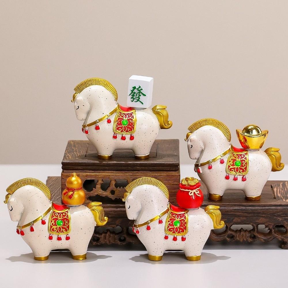 Good Luck Zodiac Horse Ornaments Rotatable Desktop Ornament Creative Resin Horse Statue Home